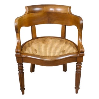 Louis Philippe Walnut Office Chair, Early 19th Century For Sale