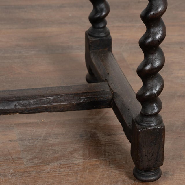 19th Century Black Painted Danish Oak Side Table With Single Drawer For Sale - Image 9 of 10