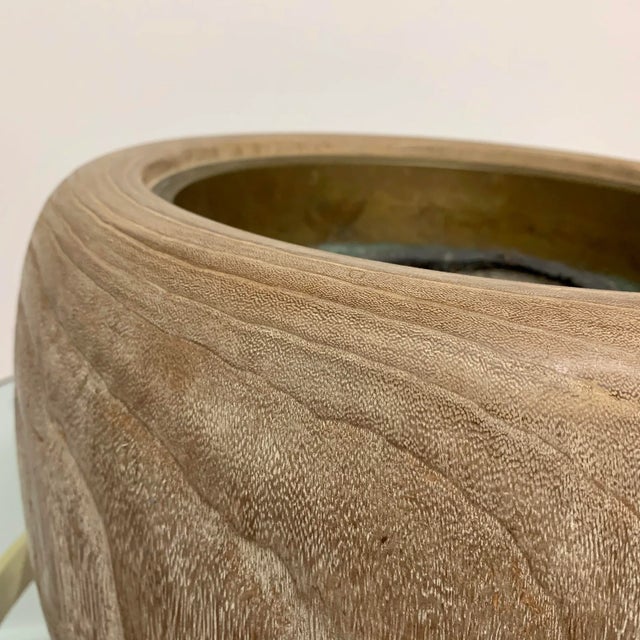 Late Meiji Period Carved Wood Hibachi For Sale - Image 4 of 10