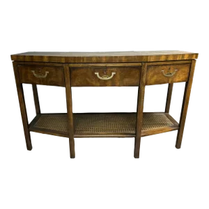 Vintage Drexel Accolade Campaign Style Console Hall Table