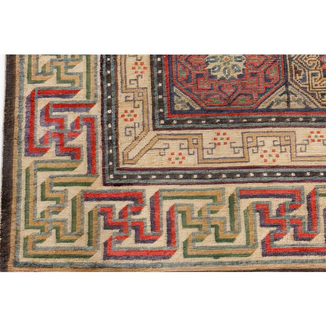 Antique Chinese Silk Rug Size: 5'7" × 8'8" (170 × 264 cm) This exceptional late 19th-century Chinese silk rug embodies the...