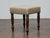 Wood English Mahogany 19th Century Stool with Turned Legs and Custom Linen Upholstery For Sale - Image 7 of 12