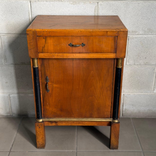 Empire Style Bedside Table with Ebonized Columns from Artigianato Italiano For Sale - Image 11 of 11