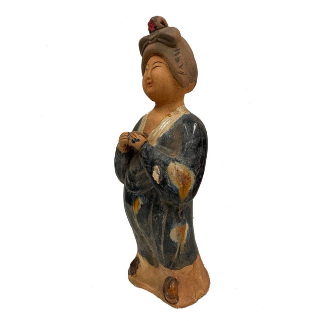 Ceramic Vintage Chinese Tang Tri-Colored Glazed Tomb Ceramic Statue For Sale - Image 7 of 10