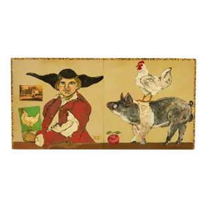 Ira Yeager 18th Century French Gentlemen With Farm Animals