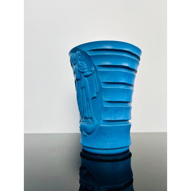 1930s Art Deco Ingrid Model 371 Turquoise Glass Vase by Curt Schlevogt, Czechoslovakia, 1937 For Sale - Image 5 of 10