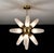VINTAGE ART DECO FIXTURE OLD CEILING BRASS HANGING CHANDELIER 12 LIGHT MILK GLASS SHADE LAMP Excellent Working Condition...