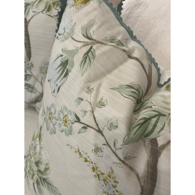 Eastern Accents Eastern Accents Green, Blue, and White, Floral Botanical Pillow For Sale - Image 4 of 6