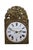 Antique 19th century French Comtoise / Morbier clock movement with embossed brass pediment featuring a scene of the Flight...