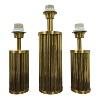 Brass Table Lamps, 1970s, Set of 3 For Sale