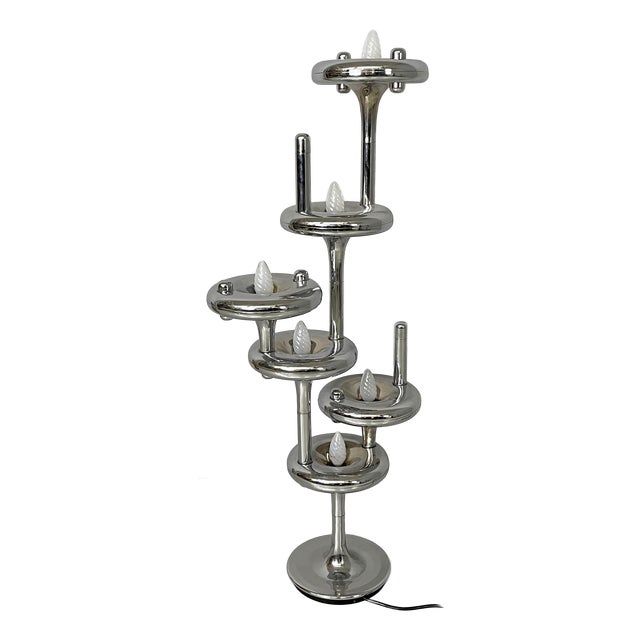 German Space Age Chromed Steel Table Lamp by Nagel, 1970s For Sale