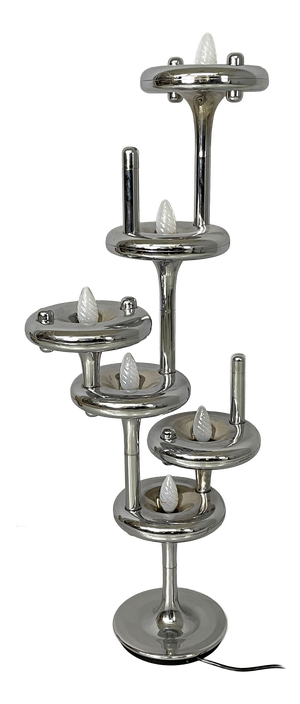 German Space Age Chromed Steel Table Lamp by Nagel, 1970s