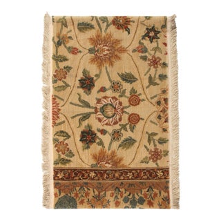 Rug & Kilim's Art Deco Rug in Beige With Polychromatic Floral Design For Sale