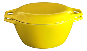 Mid 20th Century Enamel on Cast Iron Dutch Oven Designed by Michael Lax for Copco, 2 Piece Set