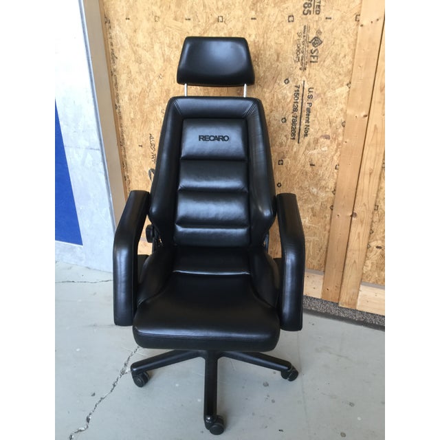 Vintage Black Leather Recaro Executive Chair Chairish