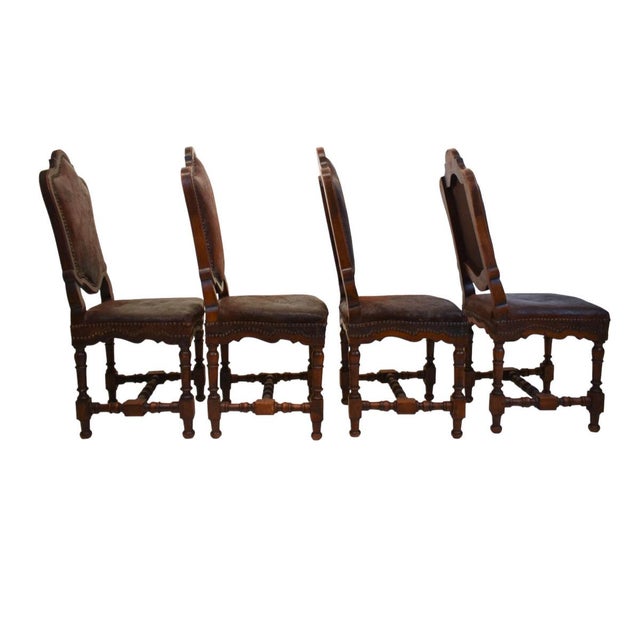 Set of 8 18th Century Venetian Leather Dining Chairs For Sale In New Orleans - Image 6 of 8