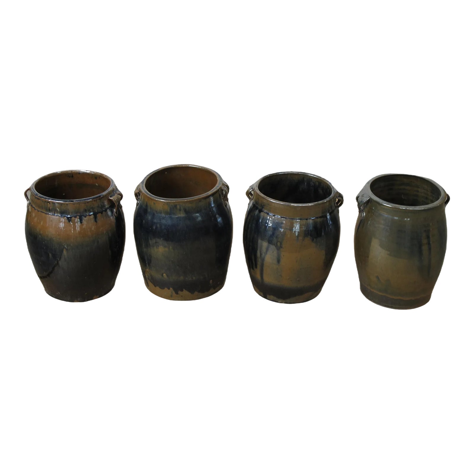 Hand Glazed Multi Color Flower Pot | Chairish
