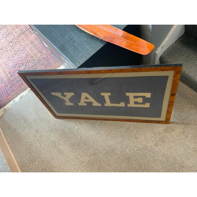 Wood 20th Century Framed Yale College Flag For Sale - Image 7 of 7