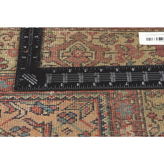 1880s Antique-Worn Persian Farahan Rug, 05'00 X 10'00 For Sale In Dallas - Image 6 of 9