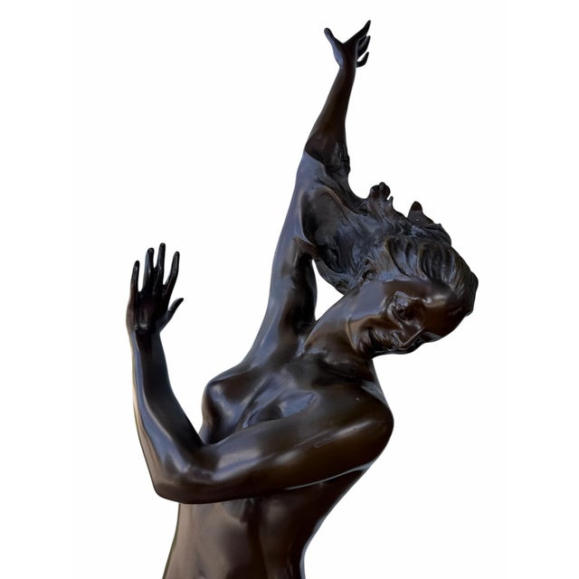 Vintage Bronze "Crest of the Wave" Nude Female Sculpture After Harriet Frishmuth For Sale - Image 9 of 9