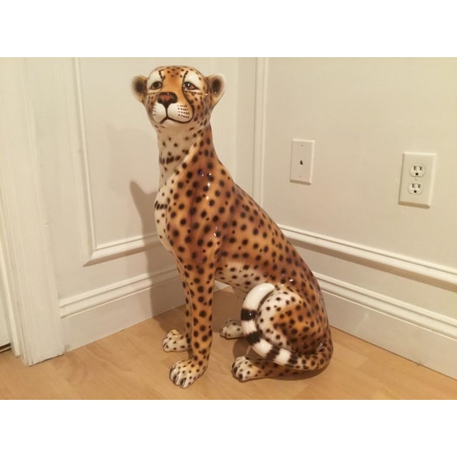 Gold Rare Vintage Italian Ceramic Cheetah Family – Complete Set of Three – Mid-Century Modern / Hollywood Regency – Made in Italy For Sale - Image 8 of 10