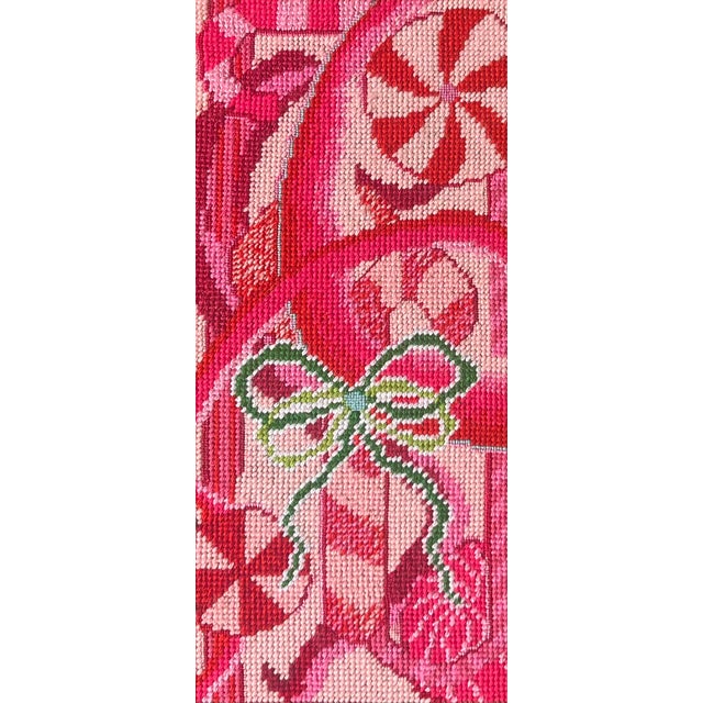 Candy swirls and ribbon curls create a happy holiday pillow. Original design is hand-embroidered by Cheryl Westbrook,...