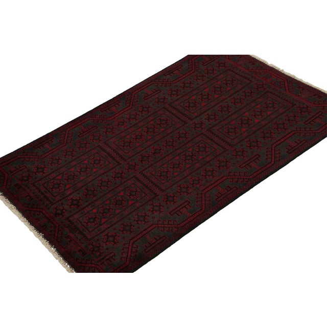 Traditional Rug & Kilim’s Baluch Tribal Rug in Deep Blue With Red Geometric Patterns For Sale - Image 3 of 7