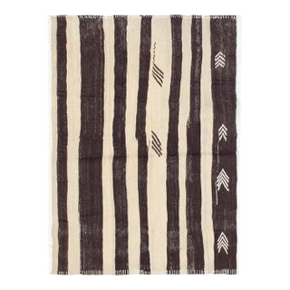Striped Vintage Turkish Kilim Rug - 3`7" X 5`1" For Sale