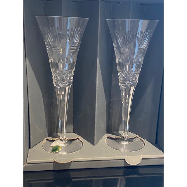 Modern Waterford Crystal Millennium Toasting Flutes w/ box- a Pair For Sale - Image 3 of 9