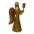 Vintage Hard-to-Find. Extra-Large 17” Tall Brass and Copper Angel Candleholder. Authentication Marked Mexico. For Sale