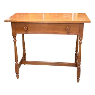 Vintage 1960s American Colonial Solid Cherry Wood Tavern /Writing Desk For Sale