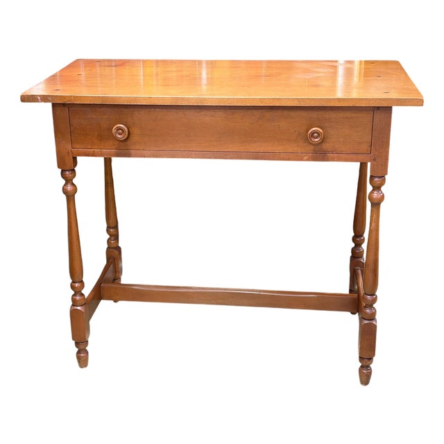 Vintage 1960s American Colonial Solid Cherry Wood Tavern /Writing Desk For Sale