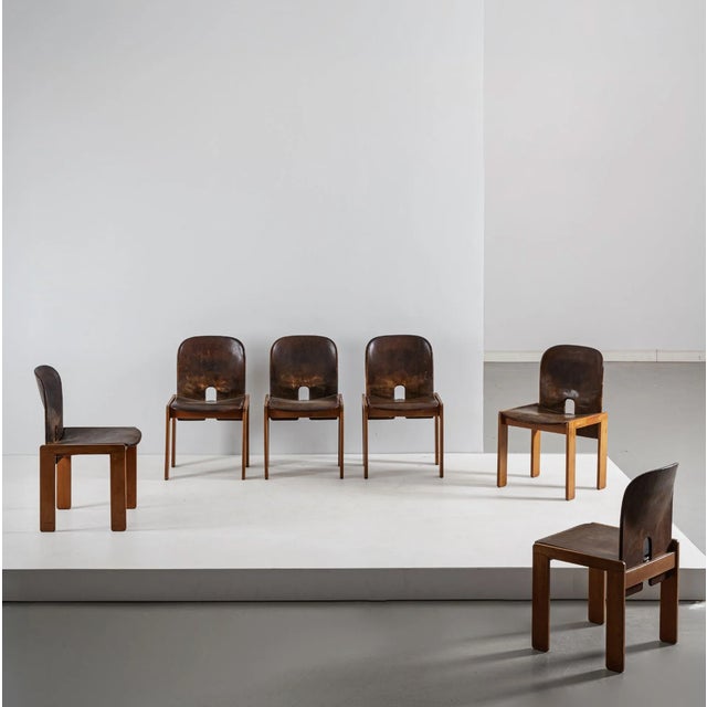 Brown Model 121 Chairs by Afra & Tobia Scarpa for Cassina, 1960s, Set of 6 For Sale - Image 8 of 8