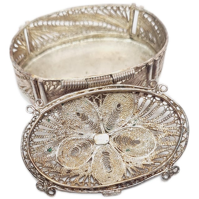 1930s Russian Silver Filigan Pill Container, Germany, 1930s For Sale - Image 5 of 9