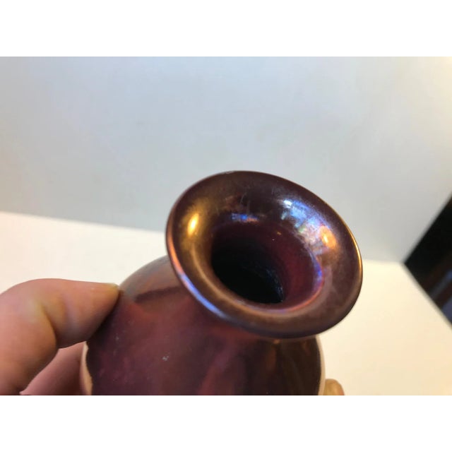 1930s Art Deco Ceramic Vase with Lustre Glaze by E. B. S. Klint, 1930s For Sale - Image 5 of 7
