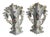 Hudson Valley Hand-Painted Flower Vases - A Pair - Gold/Floral For Sale