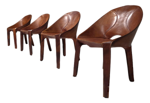 Set of Four Lira e Liuto CAB-K5 Chairs by Mario Bellini for Cassina, Italy, 1980s