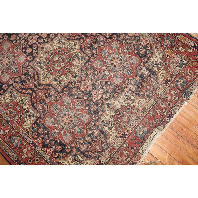 19th Century Worn Zabihi Collection Persian Rug - 4'1" x 4'8" For Sale In New York - Image 6 of 10
