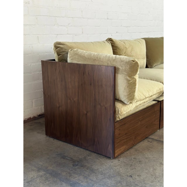 W124 D64.25 H35(with pillows) Frame H28.5.5 Seat W118 SD21 SH17 (first picture) Ottoman W32 D32 H16 SW30 SD30 SH16 Single...
