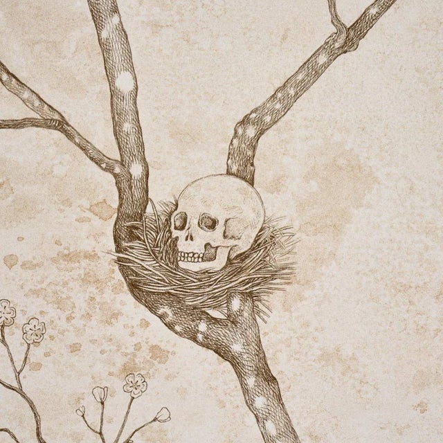 Schumacher Schumacher L’ Attesa Nella Notte Wallpaper In Ivory For Sale - Image 4 of 6