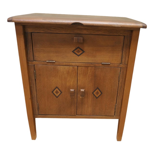 Art Deco Walnut Sewing Cabinet, 1920 For Sale