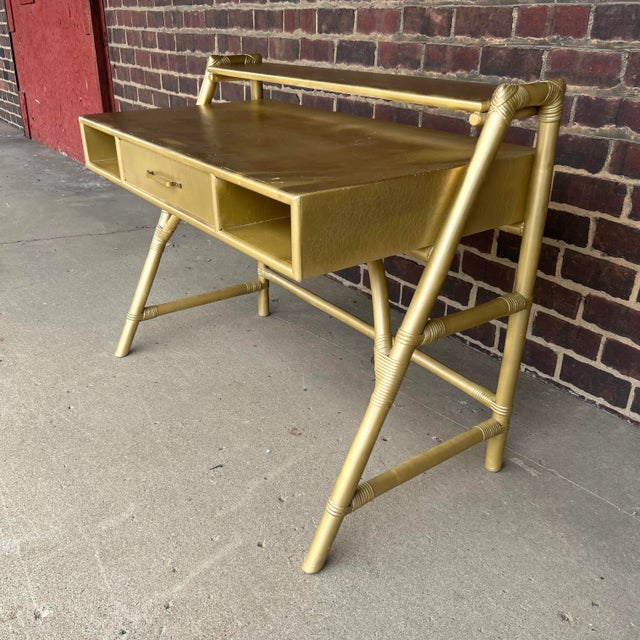 Modern Tommi Parzinger Rattan Bamboo for Willow and Reed Desk. For Sale - Image 3 of 13