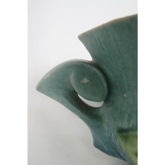 Mid 20th Century Roseville Pottery 461 14 Blue Ceil Clematis Oval Center Bowl 4689b For Sale - Image 14 of 17