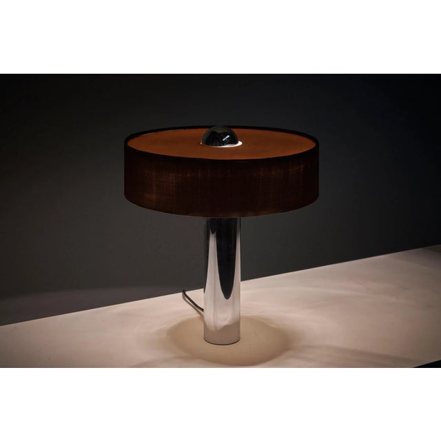 Brown Mid-Century Modern Chrome Table Lamp attributed to Cosack, Germany, 1960s For Sale - Image 8 of 13