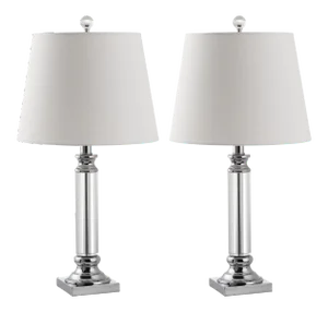 24 Inch H Crystal Table Lamp in Clear - a Pair