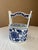 Vintage blue and white painted waterfall-style cachepot