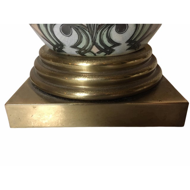 Blue Vintage Hand Painted Frederick Cooper Ceramic Table Lamp For Sale - Image 8 of 10