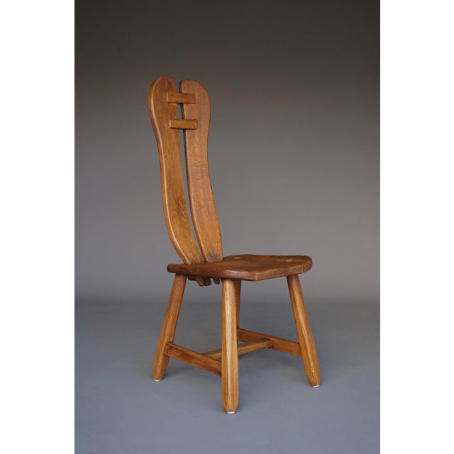 Brutalist Oak Dining Set from De Puydt, 1970s, Set of 5 For Sale - Image 14 of 18