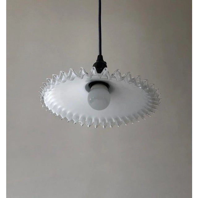 Porcelain and Handmade Glass Counterweight Pendant Lamp, 1900s For Sale - Image 11 of 18