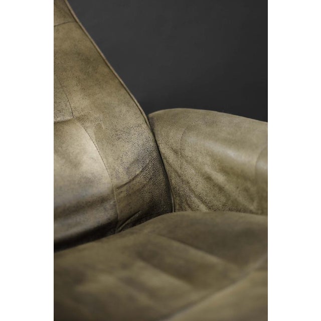 Set of Mid-Century Modern Danish Brown Swivel Chair & Ottoman, 1960s For Sale - Image 16 of 18